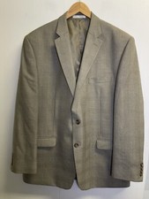 CHAPS Blazer Glen PLAID Men  s 46R Sport Coat 2 Button Beige Jacket