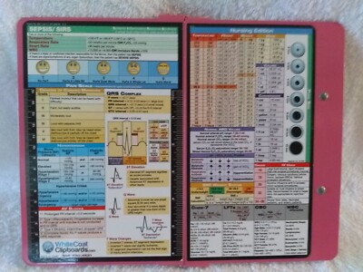 Nursing Edition Reference Clipboard Folding Aluminum  8.75x 11.5'' Educational