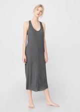 NEW MANGO (ZARA Group) Dark Gray (grey) midi ribbed Dress Size M