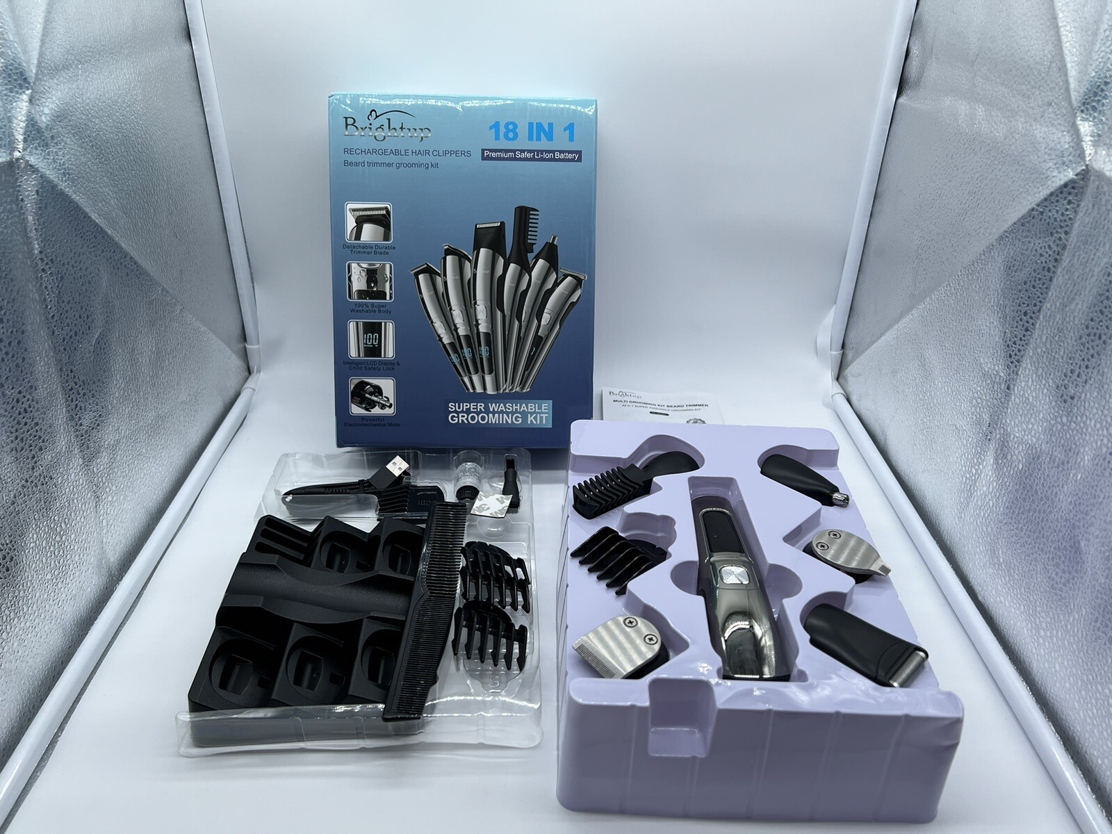 Men's Rechargeable Hair Clippers 18 in 1 Super Beard Trimer Grooming, Open Box!