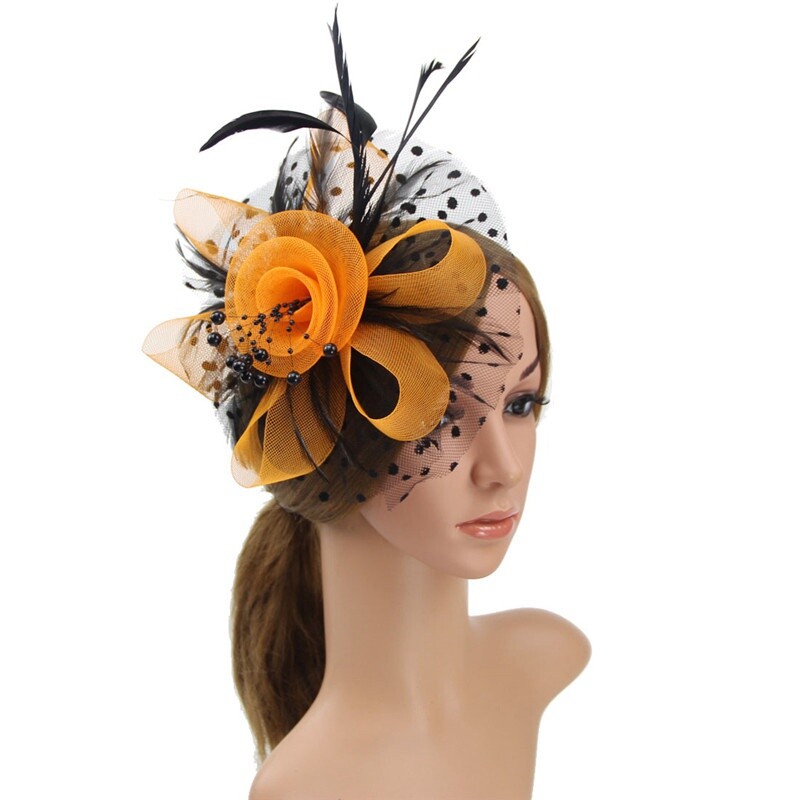 Capelli Fascinator IN Blu E Rosso Piume Su Una Clip, Matrimoni, Gare - Foto 2