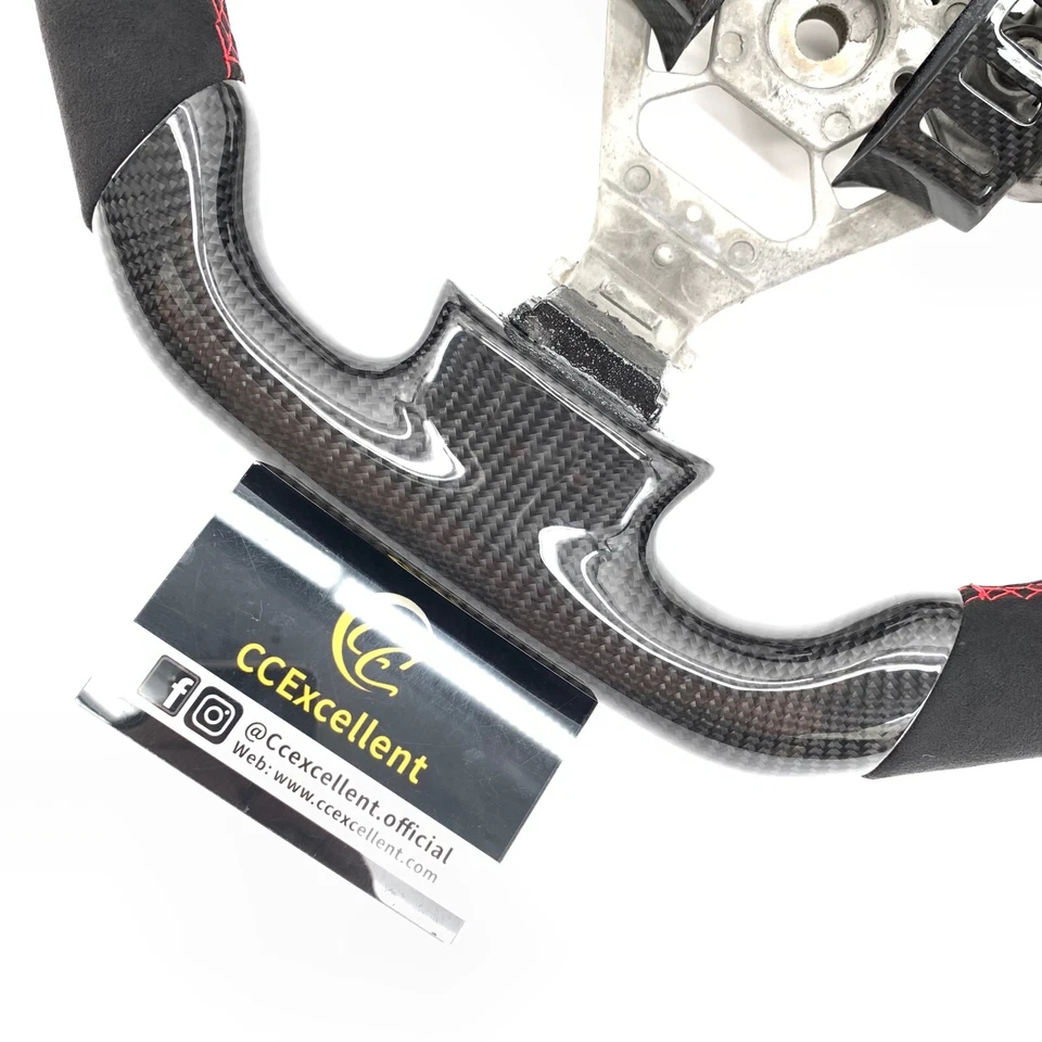 For Nissan 350Z/Z33 2002-2009 real carbon fiber steering wheel with Alcantrara - Image 2 of 4