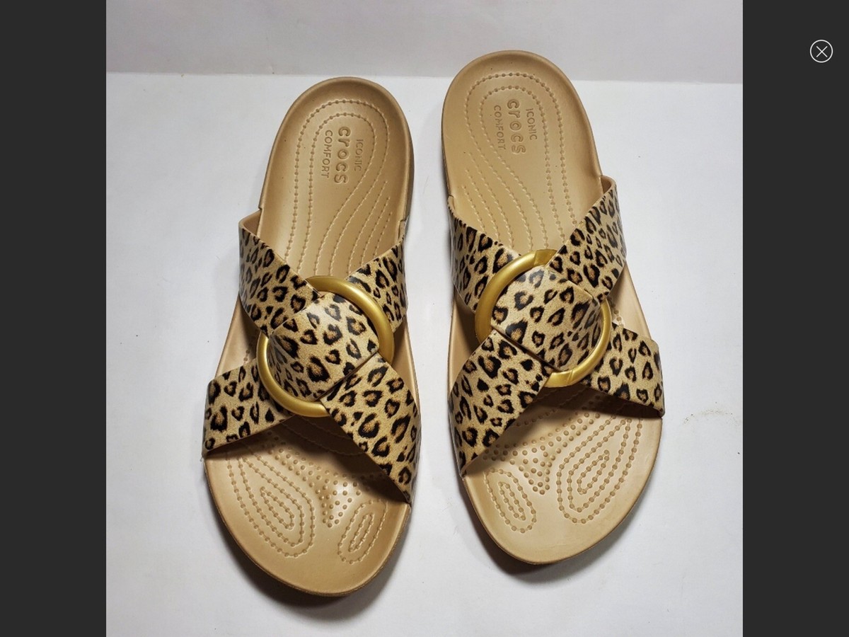Cross Band Crocs Serena Gold Crocs Serena Cross Band Leopard