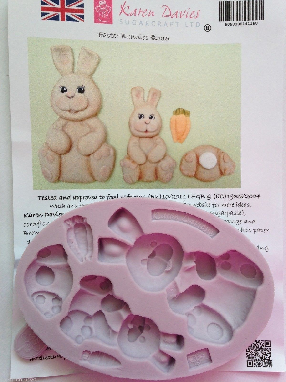 Karen Davies Easter Bunnies Sugarcraft Mould Cupcakes Next Day Despatch