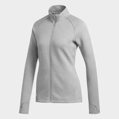 Adidas Performance Damen strukturierte Full Zip Layer grau Golfjacke