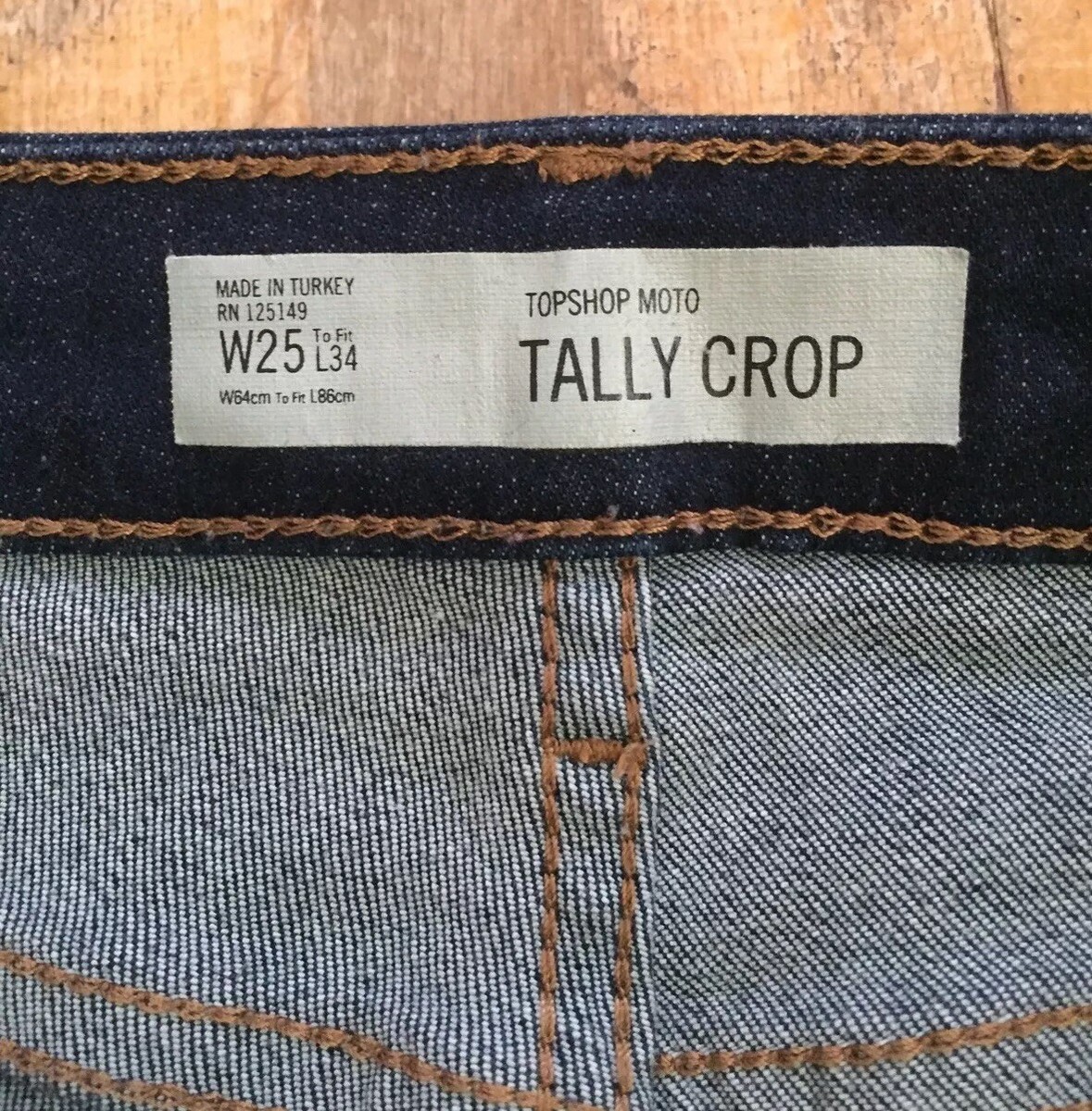 Jean Topshop Moto Tally Crop Bleu Foncé - Taille W25 Longueur L34 - Occasion Très Bon état
