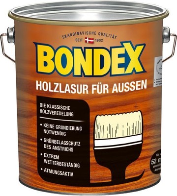 Bondex Holzlasur für Außen 4 l teak Lasur Holz Holzschutz Schutzlasur
