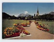 Postcard Kurpark With  Gonzen & Alvier Bad Ragaz Switzerland