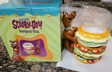 Scooby Doo Mug Utensil Holder Planter Ceramic Hamburger Sculpted Rare 2001  NIB