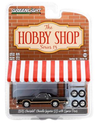 1976 Chevrolet Chevelle Laguna + Extra Wheels ** Greenlight Hobby Shop 1:64