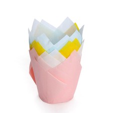 Fiori di tulipano - cioccolato - forme cupcake, 50 pezzi, decorazioni da forno