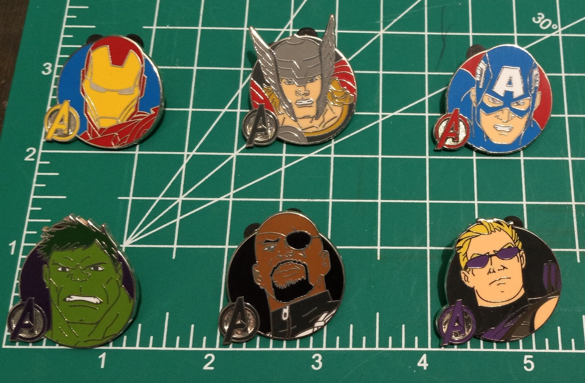 Disney Marvel Avengers Pins, Complete Set of 6, Series N556-6633-4