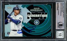 Julio Rodriguez 2022 Topps Chrome Generation Now RC Gem 10 Auto Beckett 16339456