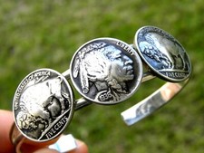 Cuff Bracelet 1936 authentic Buffalo Indian Nickel coins nice gift adjustable