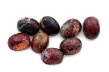 SIX 8x6 8mm x 6mm Oval Breciated Jasper Cab Cabochon Gem Stone Gemstone BJC1