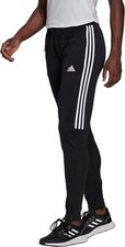 adidas Women's M MEDIUM Aeroready Sereno Slim Tapered-Cut 3-Stripes Pants BLACK
