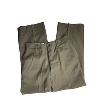 Vintage 1950's Men's Military Drab Brown Suspender Woolen Trouser Pants, Size 33