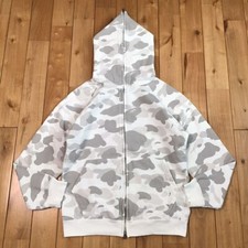 Vintage BAPE White camo full zip hoodie a bathing ape NIGO Size S