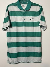 Nike Golf Standard Fit Dri-Fit Polo Men  s S Green Striped 725516-352