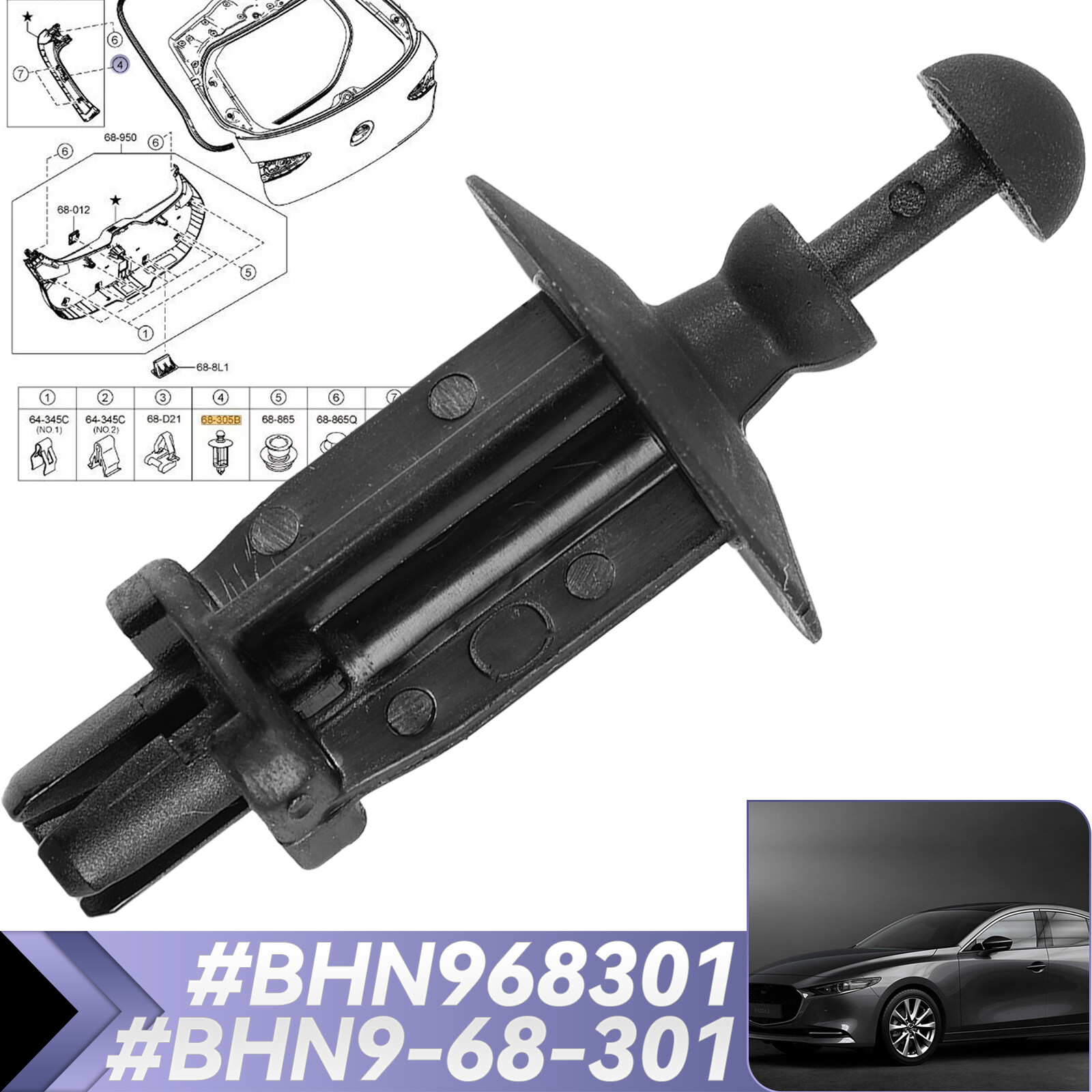 APL Supporto cappelliera per Mazda 3 BM BP CX 3 CX 30 2014 2021 BHN9 68 301 BHN968301