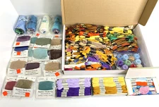 Mixed Lot of 225+ Embroidery Cross Stitch DMC Coats Clark Rainbow Floss Thread