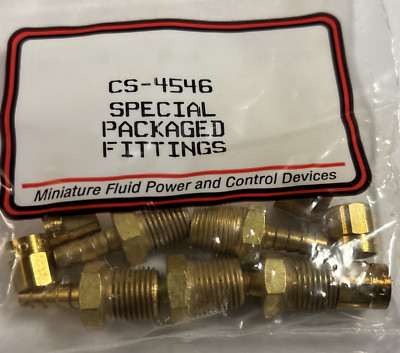 (5pk) Clippard CS-4546 Brass Fittings 1/8 NPT  x 3/16 Hose Barb, Free Shipping