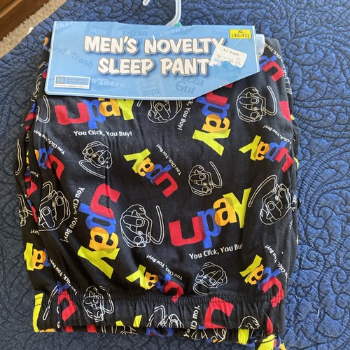 MEN'S NOVELTY SLEEP PANTS "UPAY" LOUNGE PAJAMA BOTTOMS SIZE XLARGE NWT