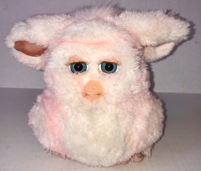 2005 Lg HASBRO FURBY Pink/White w Aqua 