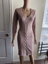Allison Brittney Metallic Pink Size Small Ladies Sweater Dress