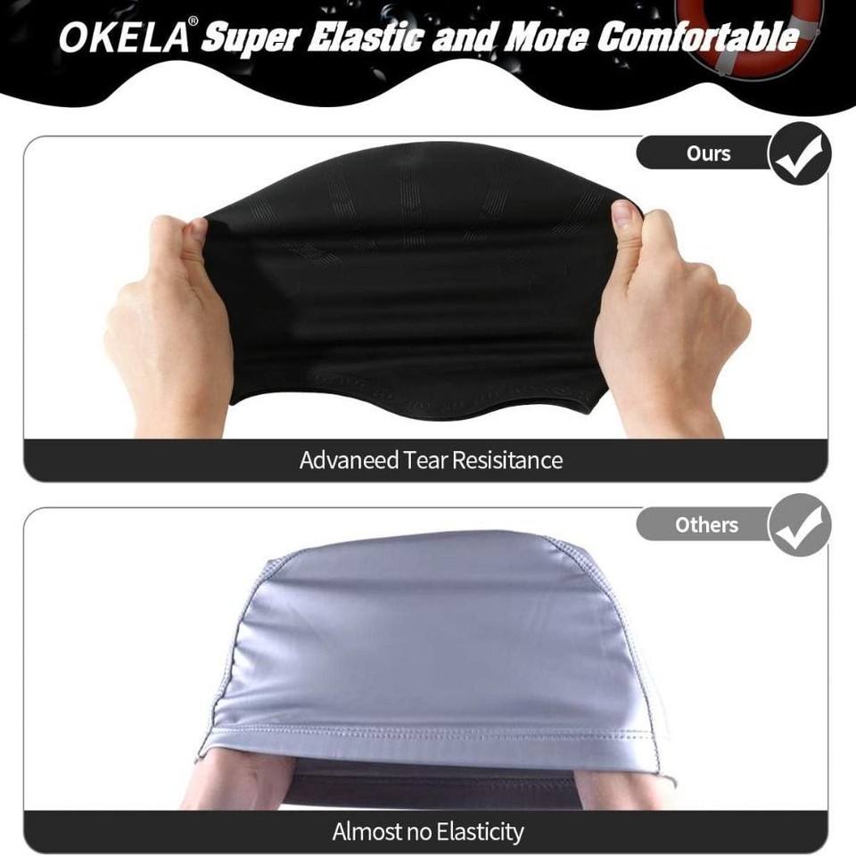 Silicone Bathing Cap NonSlip Swim Hat Comfortable Swim Cap eBay