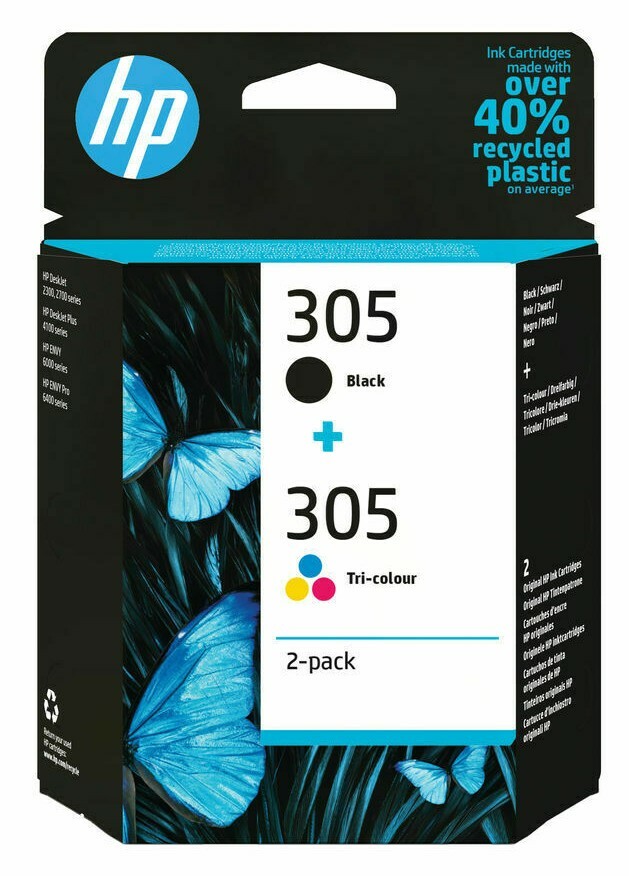 Genuine HP 305 & 305XL Black/Color Ink Cartridge Lot – For DeskJet 2710, Envy 6010, Plus 4100