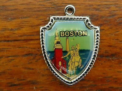 Vintage silver BOSTON MASSACHUSETTS PAUL REVERE TRAVEL SHIELD charm 41 ...