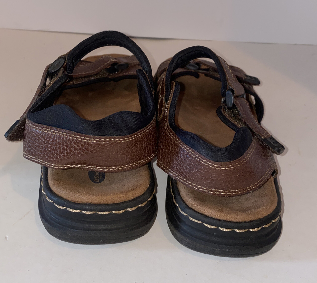 Men's DR. SCHOLLS Brown Leather Sandals Size 9M Memor… Gem