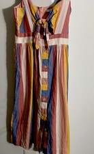 Madewell Womens Tie-Front Cutout Dress in Sherbet Stripe Size 0 Gauzy Sweetheart