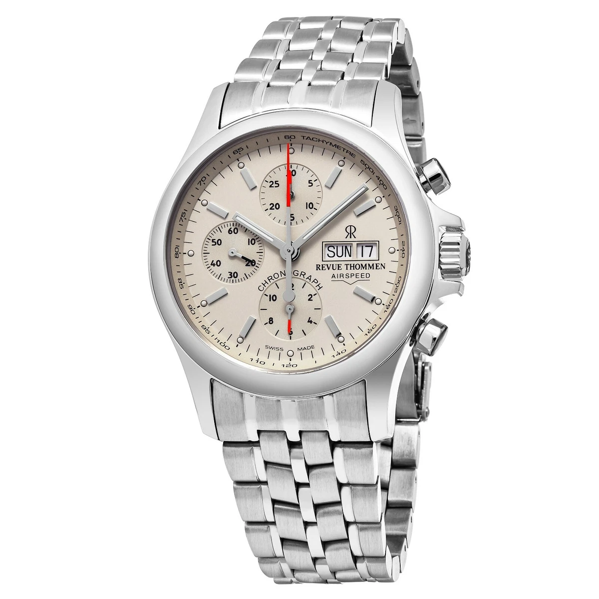 Revue Thommen Pilot White Dial Stainless Steel Swiss Automatic Watch 17081.6132