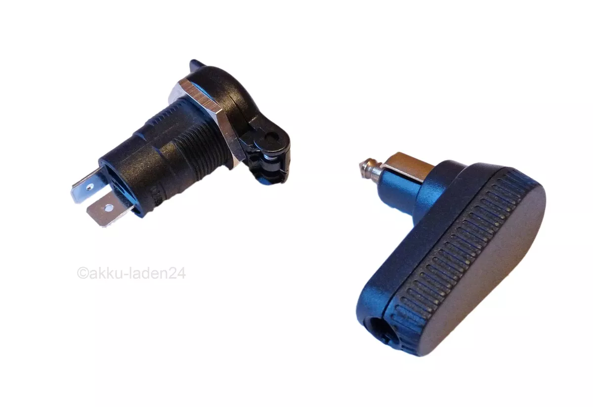 Small motorcycle onboard socket (BMW socket) + matching angle plug DIN4165