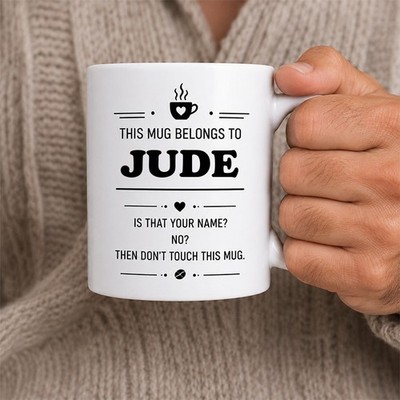 Jude personalisierte Namenstasse lustig Geburtstag Geschenk Tee Kaffeetasse