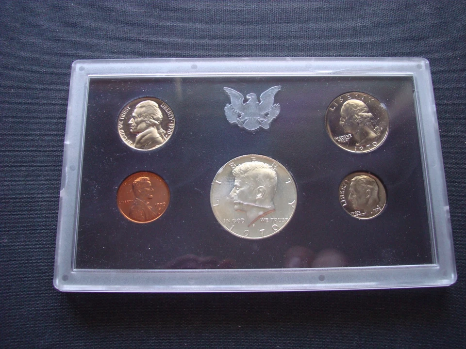 TOP USA Proof Set Kursmünzensatz von 1970 im Plastikfolder! Uncirculated Coin Se - Bild 1 von 3