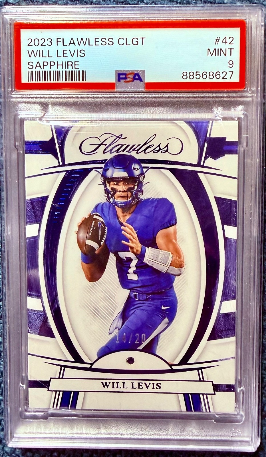 Panini 2023 Flawless Collegiate Will Levis #42 Sapphire Rookie /20  QB