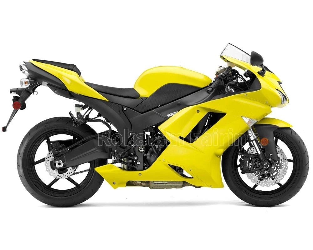 For 07 08 Ninja ZX-6R 2007 2008 ZX6R 636 Yellow Bodyworks