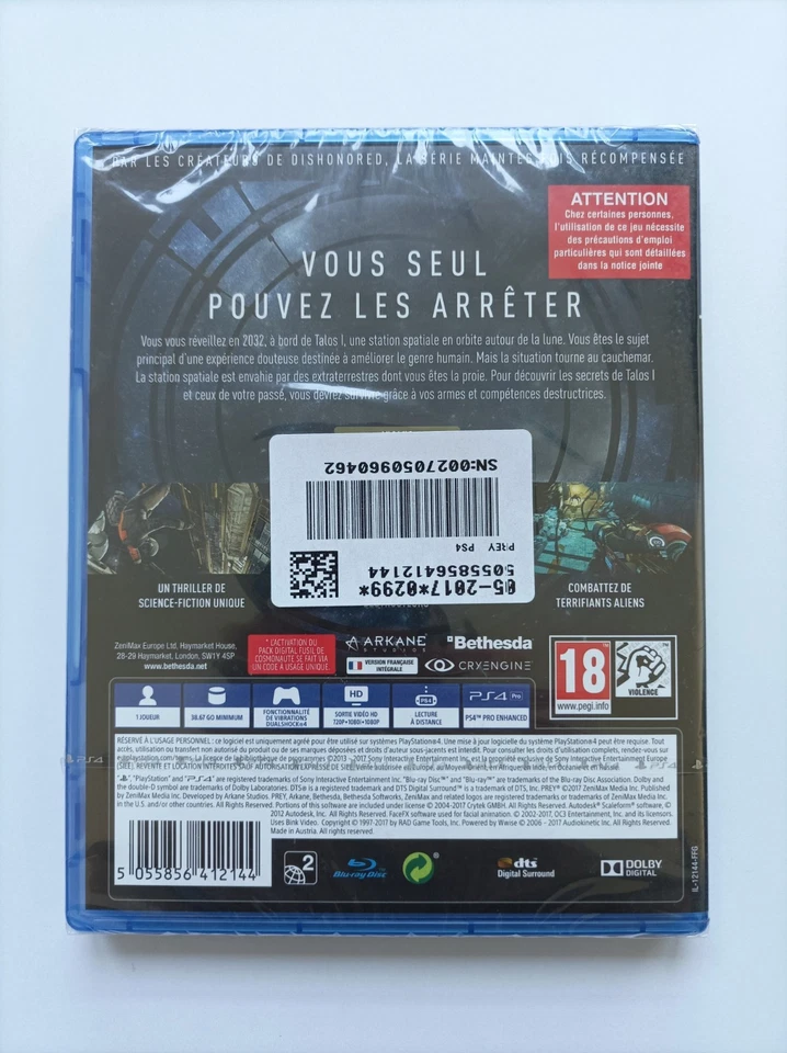 PREY (Sony PlayStation 4, 2017) Version Française - Photo 2/3