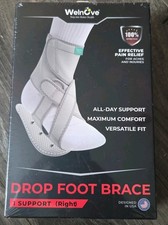 Single Right Drop Foot Brace w Arch Support AFO Ankle Walking 5.5-10.5M 7-12W