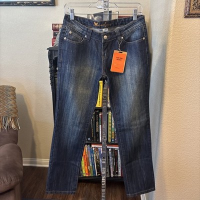 Y2K Wet Seal Women's Low Rise Straight Leg Jeans  Medium Wash Size 9 Short