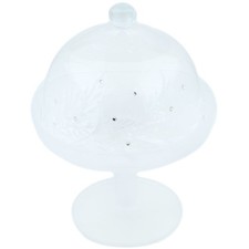 Glass Cake Stand 9" White