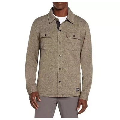 Eddie Bauer Men's Sweater Warm Fleece Shirt Jacket H. Turkish Coffee Brown Small