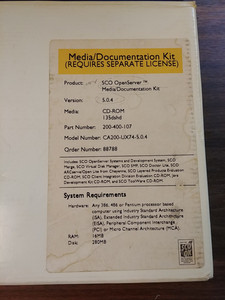 Sco OpenServer 504, Media & Manuals- Original Box