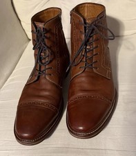 Johnston And Murphy Men  s Ankle Boots Leather Lace Up Brown Size 12 M Sheepskin