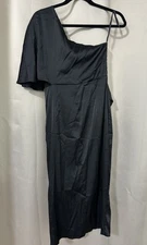 Anrabess Sleeveless One Shoulder Cut Out Body Corn Dress SMALL