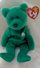 TY ERIN Beanie Baby Vtg 1997 Irish Green Teddy Bear Ret'd Ireland St Patty's Day