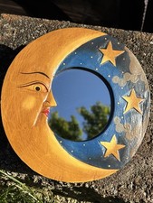 90s Y2K Crescent Moon & Stars Wall Mirror Han...